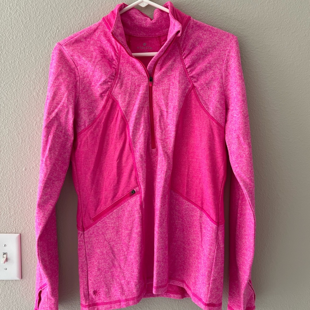 Athleta 1/4 Zip Neon Pink Jacket Size M